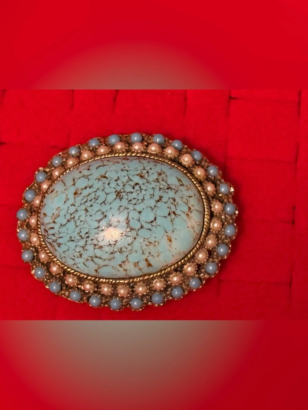 Vintage Style Blue Turquoise Statement Brooch